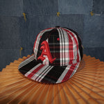 OSFA - Vintage / Y2K Plaid Embroidered Oakland A's Snap Hat