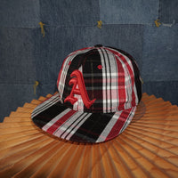 OSFA - Vintage / Y2K Plaid Embroidered Oakland A's Snap Hat
