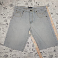 36x32 - Vintage Y2K royal blue super washed out faded jorts