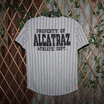 Medium - Vintage Y2K Alcatraz pinstripe 90s baseball jersey
