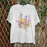 Vintage Y2K lake Tahoe 1990s nature flowers bird t-shirt