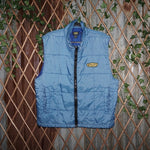 Large - Vintage Y2K utility embroider 90s Patch quilted vest