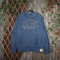 Vintage Y2K American Eagle raw hem distressed 2000s hoodie