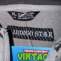 Vintage y2k indigo star monogram 2000s grunge zip up hoodie