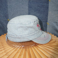 OSFA - Vintage Y2K cross flower femme 00 embroider cadet hat