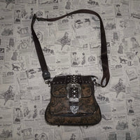 OSFA - belt buckle strap silver hardware 2000s western purse