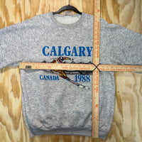 Vintage y2k calgary canada 1988 skiing skyline 80s crewneck