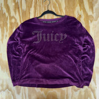 Vintage y2k juicy rhinestone femme velour velvet sweater