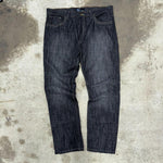 Vintage y2k blue ocean 00 checkerboard embroider denim jeans