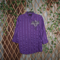 Medium - Vintage / Y2K PATRONCITO stripe button up 00s shirt