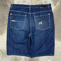 Vintage y2k fubu embroidered FB 2000s hip hop denim jorts