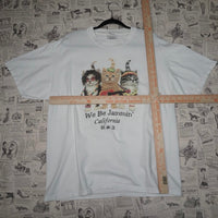 Large -Vintage Y2K we be jammin Rasta cats funny 00s t-shirt
