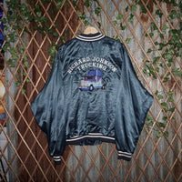 XXL - Vintage Y2K semi trucking 1990s satin bomber jacket