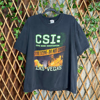Vintage Y2K CSI tv show promo Las Vegas faded 2000s t-shirt