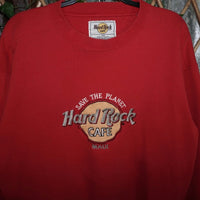 Large -Vintage Y2K Hard rock cafe miami heavy 90s sweatshirt