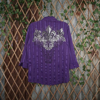 Medium - Vintage / Y2K PATRONCITO stripe button up 00s shirt