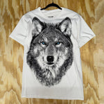 Vintage 2000s wolf big face animal nature wildlife t-shirt