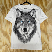 Vintage 2000s wolf big face animal nature wildlife t-shirt