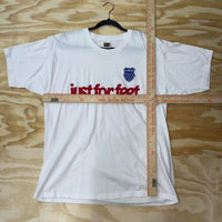 Vintage y2k k swiss "just for feet" sponsor 1990s t-shirt