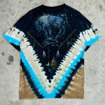 Medium - Vintage y2k liquid blue aop tie dye skull t-shirt