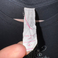 Vintage Y2K BCBG cross grunge femme 2000s rhinestone t-shirt